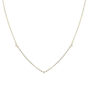 Collares Con Mini Colgantes | Collares Cortos | LINEARGENT Collares cortos diseño de tres gemas con baño de oro
