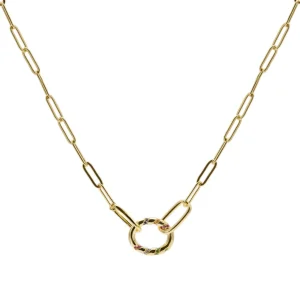 Collar Cadena | LINEARGENT Collares de plata diseño circular paper clip
