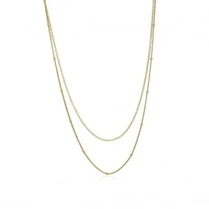 Collares Dobles | Collares Cortos | LINEARGENT Collares dobles en plata baño oro diseño fino