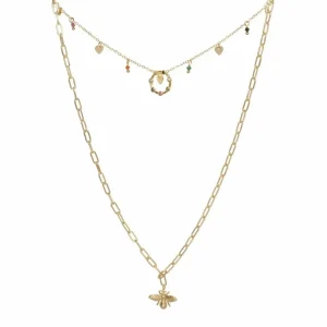 Collares Dobles | LINEARGENT Collares dobles en plata motivo de mosca