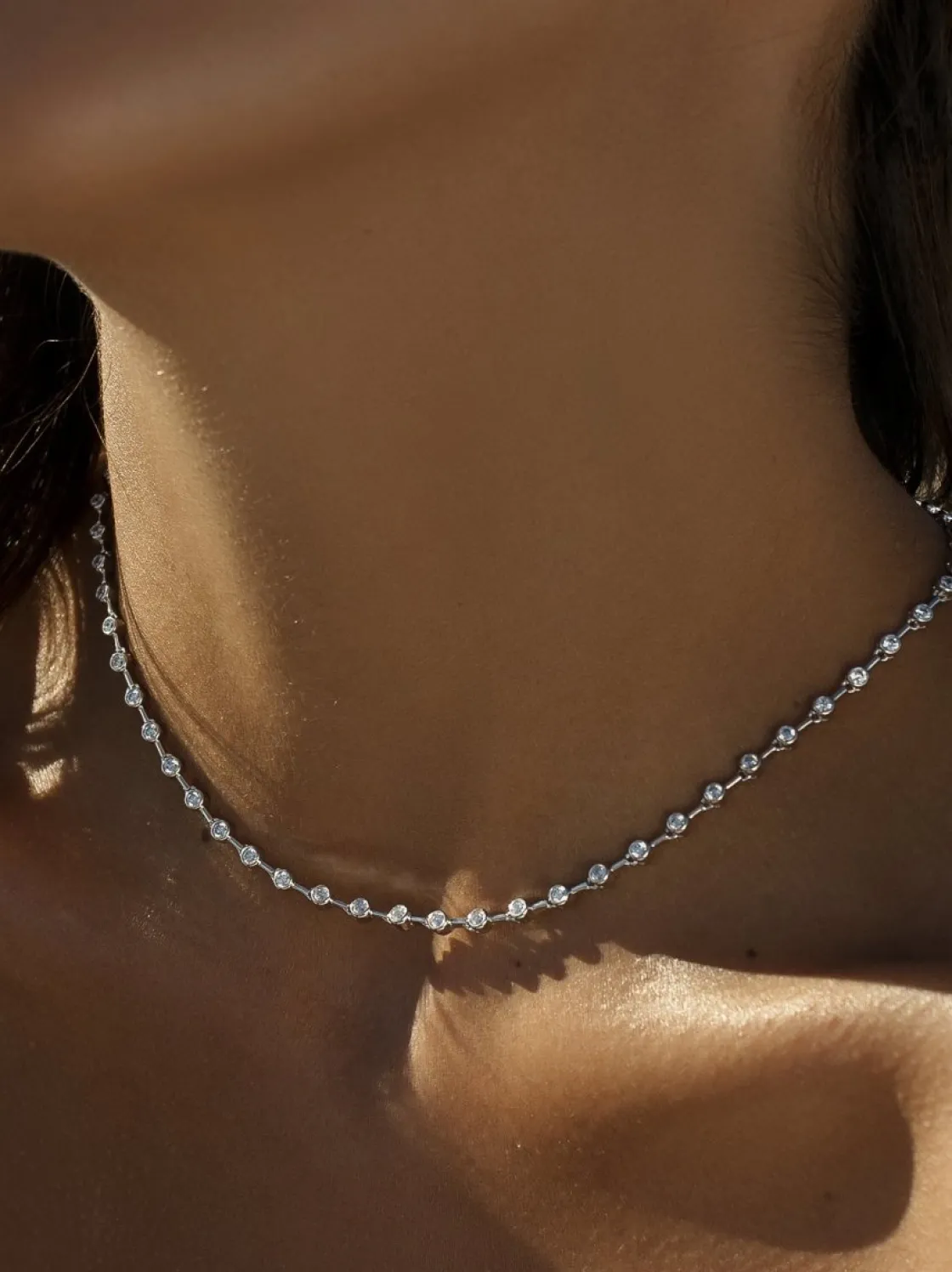 Collares Fiesta | LINEARGENT Collares fiesta cortos con circonitas pequeñas