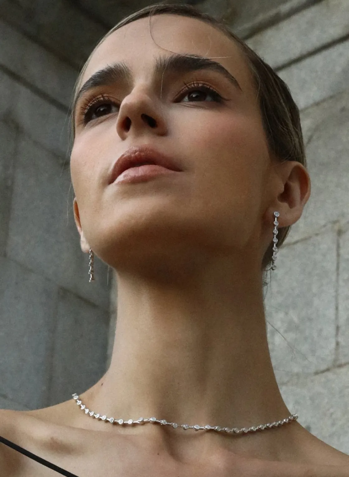 Collares Fiesta | LINEARGENT Collares fiesta cortos con circonitas pequeñas