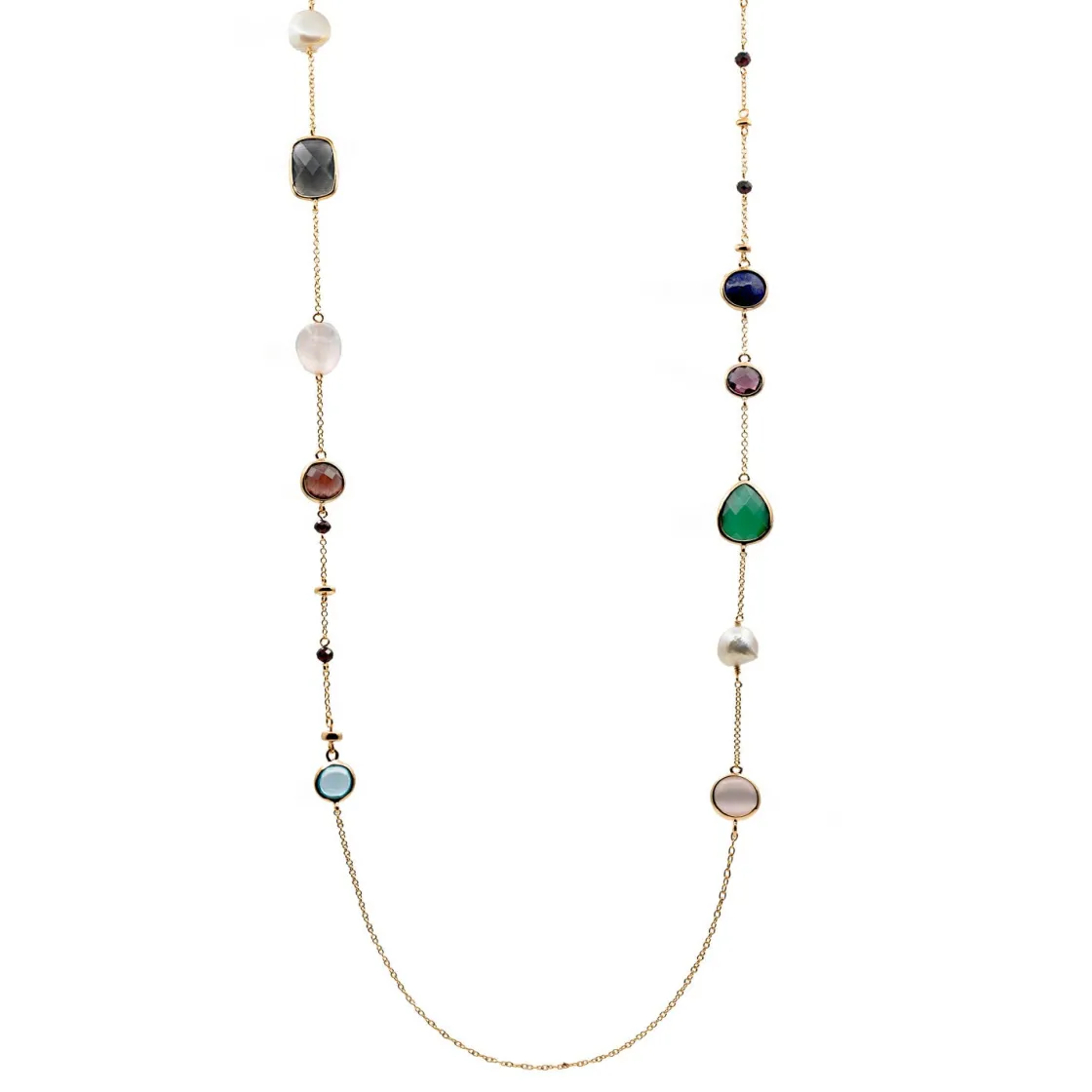 Collares Con Piedras | Collares Largos | LINEARGENT Collares largos con piedras de colores geométricas