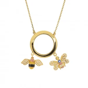 Collares Plata Originales | LINEARGENT Collares plata originales baño en oro diseño insectos