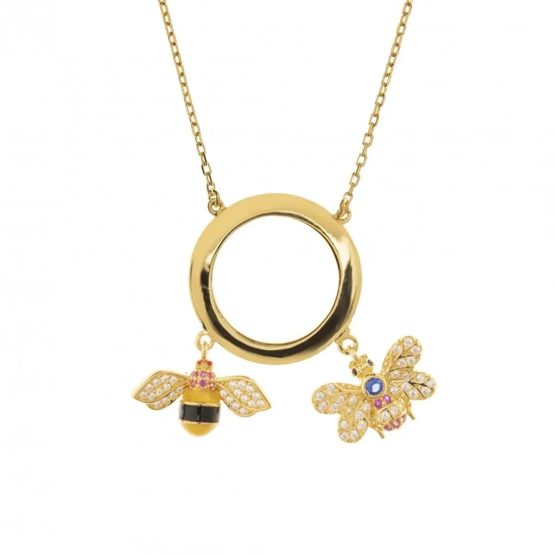 Collares Plata Originales | LINEARGENT Collares plata originales baño en oro diseño insectos