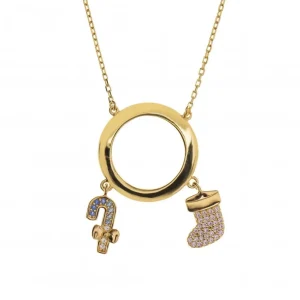Collares Plata Originales | LINEARGENT Collares plata originales baño en oro diseño navidad
