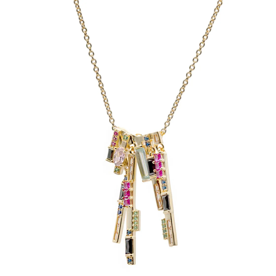 Collares Plata Originales | Collares Con Piedras | LINEARGENT Collares plata originales diseño chaos multicolor