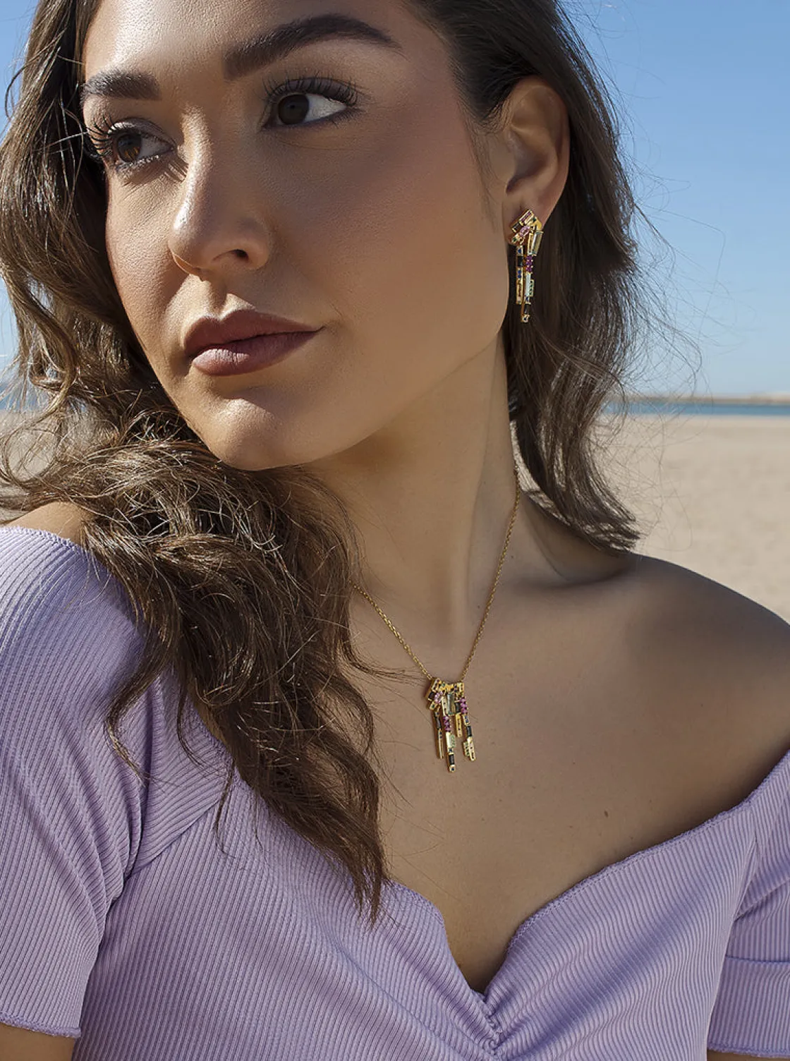 Collares Plata Originales | Collares Con Piedras | LINEARGENT Collares plata originales diseño chaos multicolor