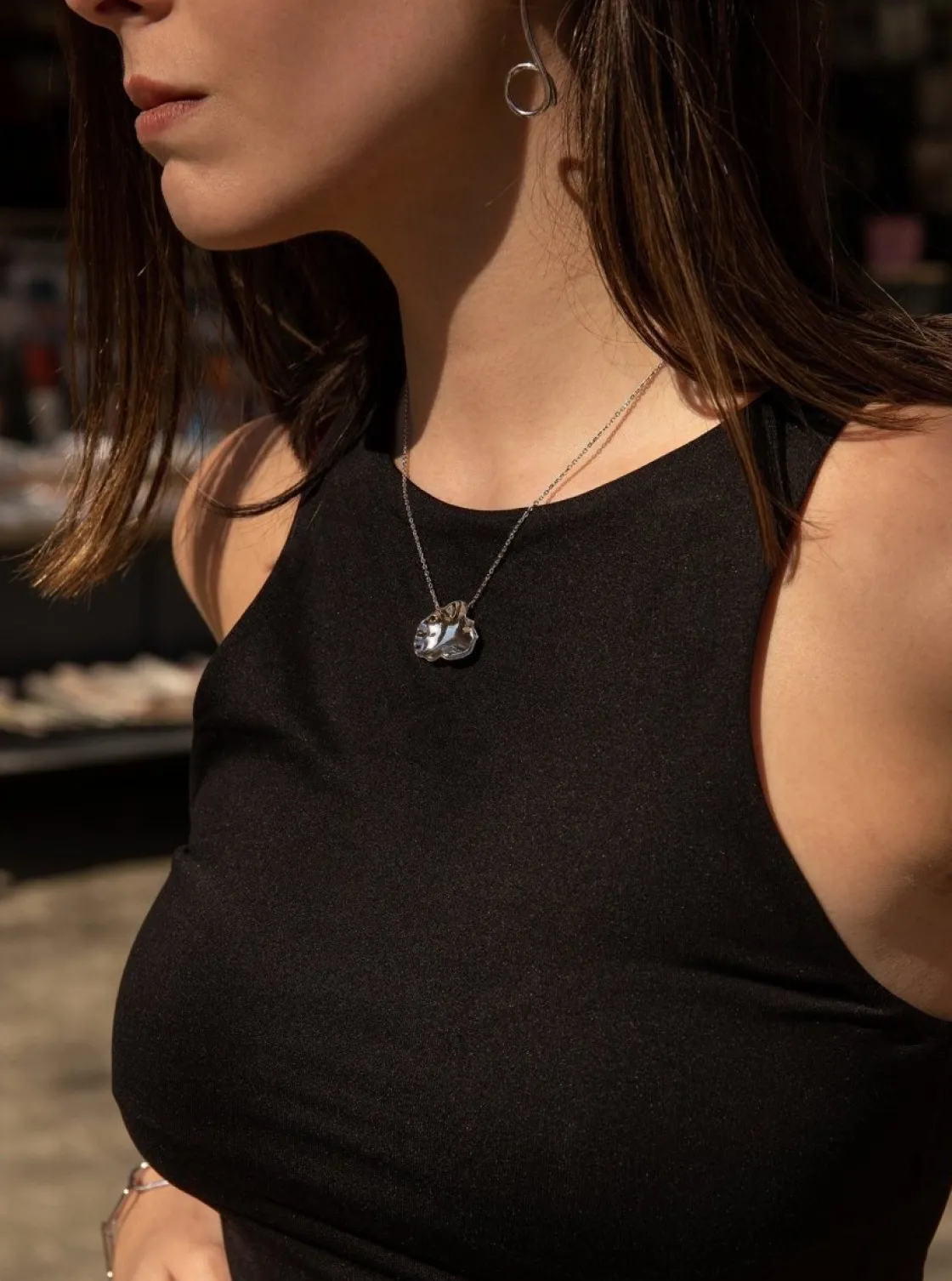 Collares Plata Originales | LINEARGENT Collares plata originales diseño circular convexo