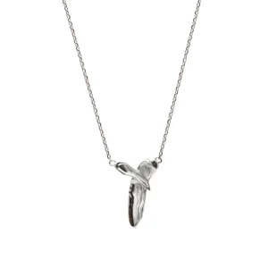 Colgantes Pequeños | Collares Cortos | LINEARGENT Collares plata originales diseño cruzado líquido