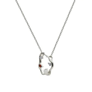 Collares Con Piedras | LINEARGENT Collares plata originales diseño curvilíneo con gemas