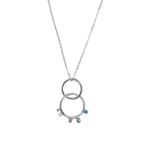Collares Plata Originales | LINEARGENT Collares plata originales diseño doble aro con esmalte