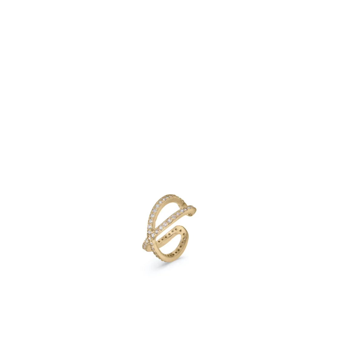 Ear Cuff | LINEARGENT Ear cuff de plata bañada en oro diseño cruzado de circonitas