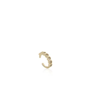 Ear Cuff | LINEARGENT Ear cuff de plata bañada en oro diseño hexagonal