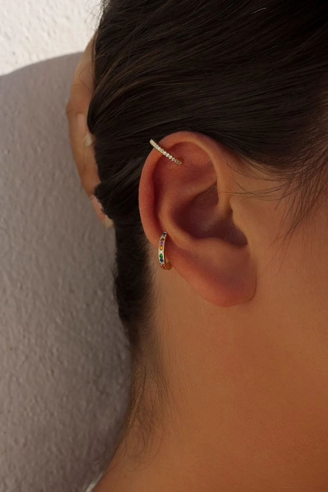Ear Cuff | LINEARGENT Ear cuff de plata modelo multicolor