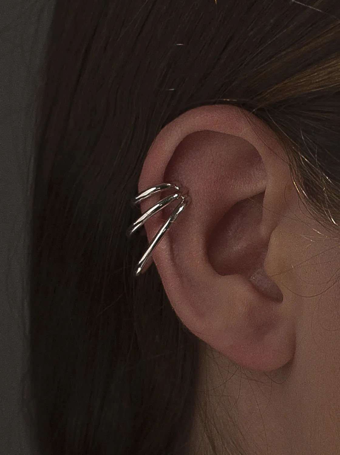 Ear Cuff | LINEARGENT Ear cuff formado por tres aros separados en plata