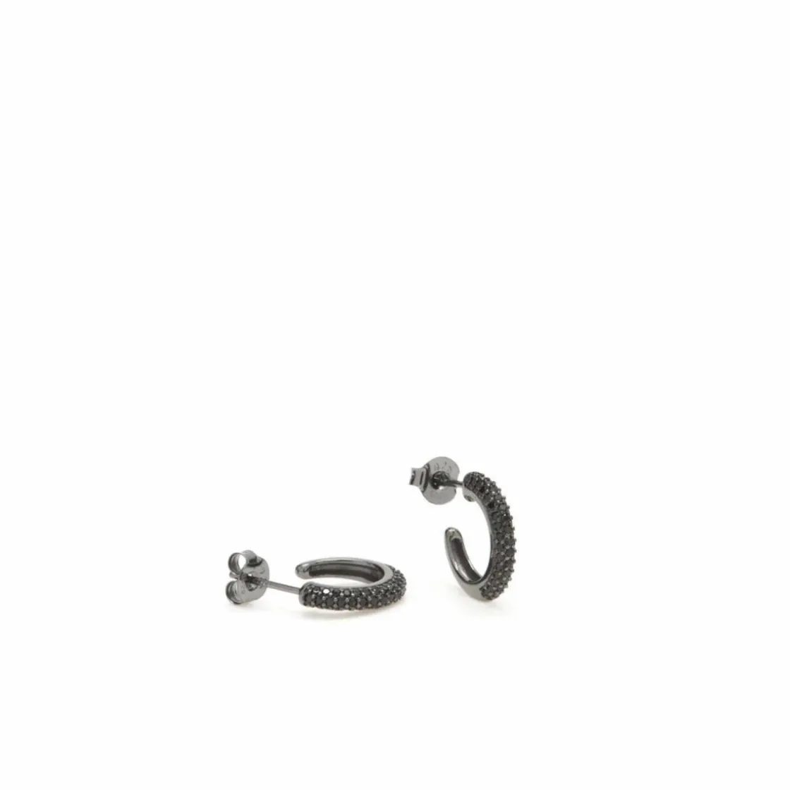Pendientes Aro | LINEARGENT Pendientes aro con circonitas negras modelo pequeño