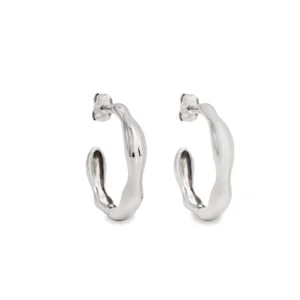 Pendientes Aro | LINEARGENT Pendientes aro con diseño irregular estilo líquido