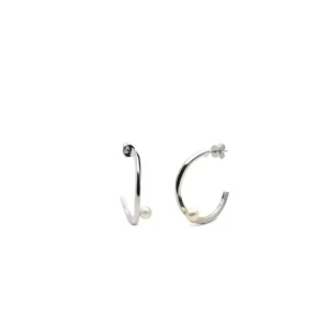 Pendientes Perlas | Pendientes Aro | LINEARGENT Pendientes aro con perla de diseño minimalista