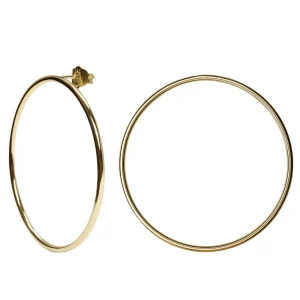 Pendientes Aro | LINEARGENT Pendientes aro de plata bañada en oro diseño maxi círculo
