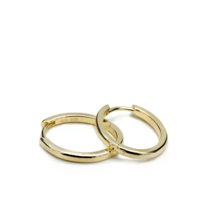 Pendientes Pequeños | Pendientes Aro | LINEARGENT Pendientes aro de plata bañada en oro diseño ovalado