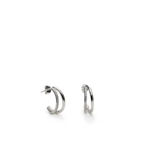 Pendientes Aro | LINEARGENT Pendientes aro de plata diseño doble carril