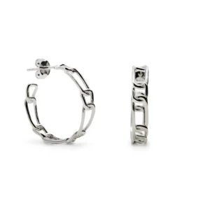 Pendientes Aro | LINEARGENT Pendientes aro de plata diseño encadenado