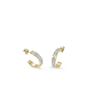 Pendientes Aro | LINEARGENT Pendientes aro de plata diseño esmalte turquesa