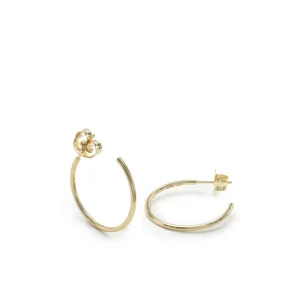 Pendientes Aro | LINEARGENT Pendientes aro de plata diseño fino y elegante modelo dorado