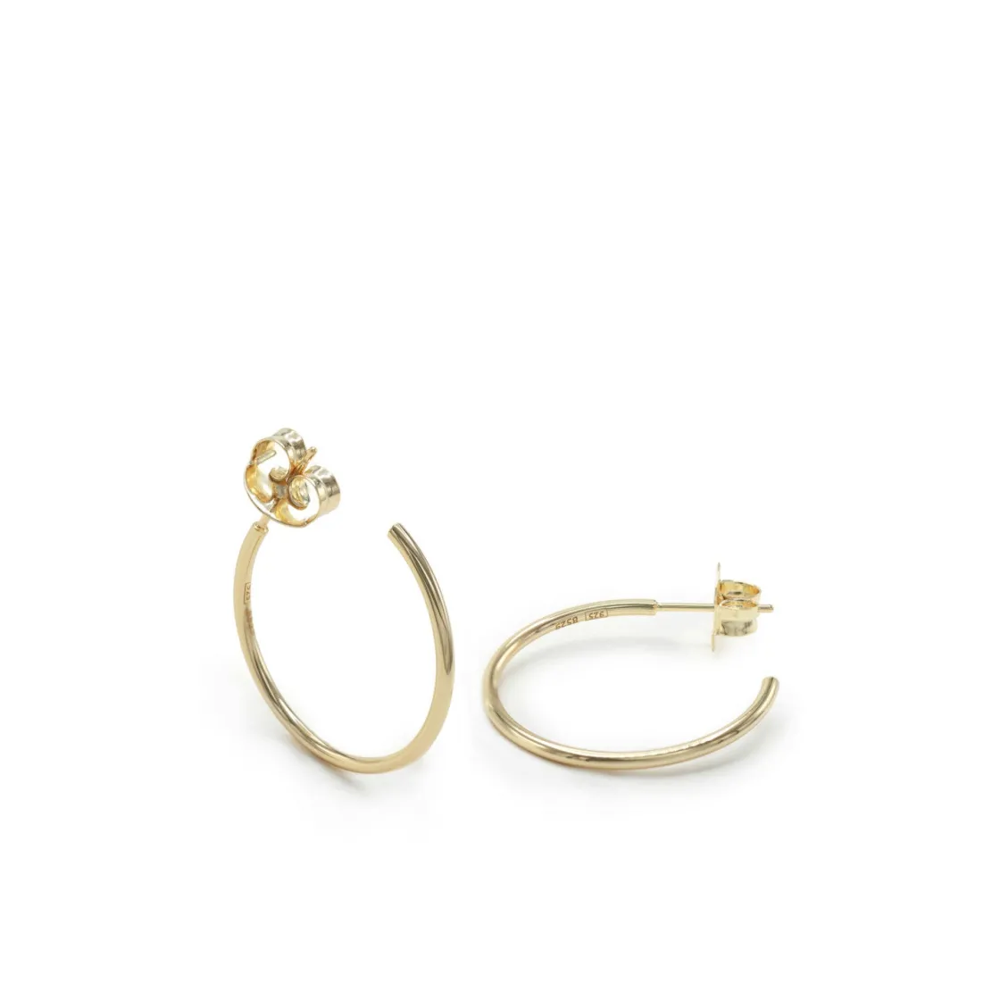 Pendientes Aro | LINEARGENT Pendientes aro de plata diseño fino y elegante modelo dorado