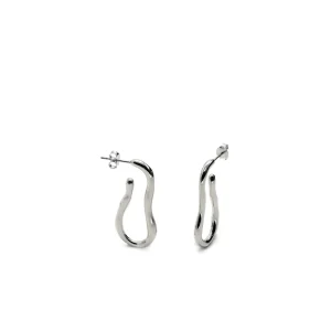 Pendientes Originales | LINEARGENT Pendientes aro de plata diseño irregular