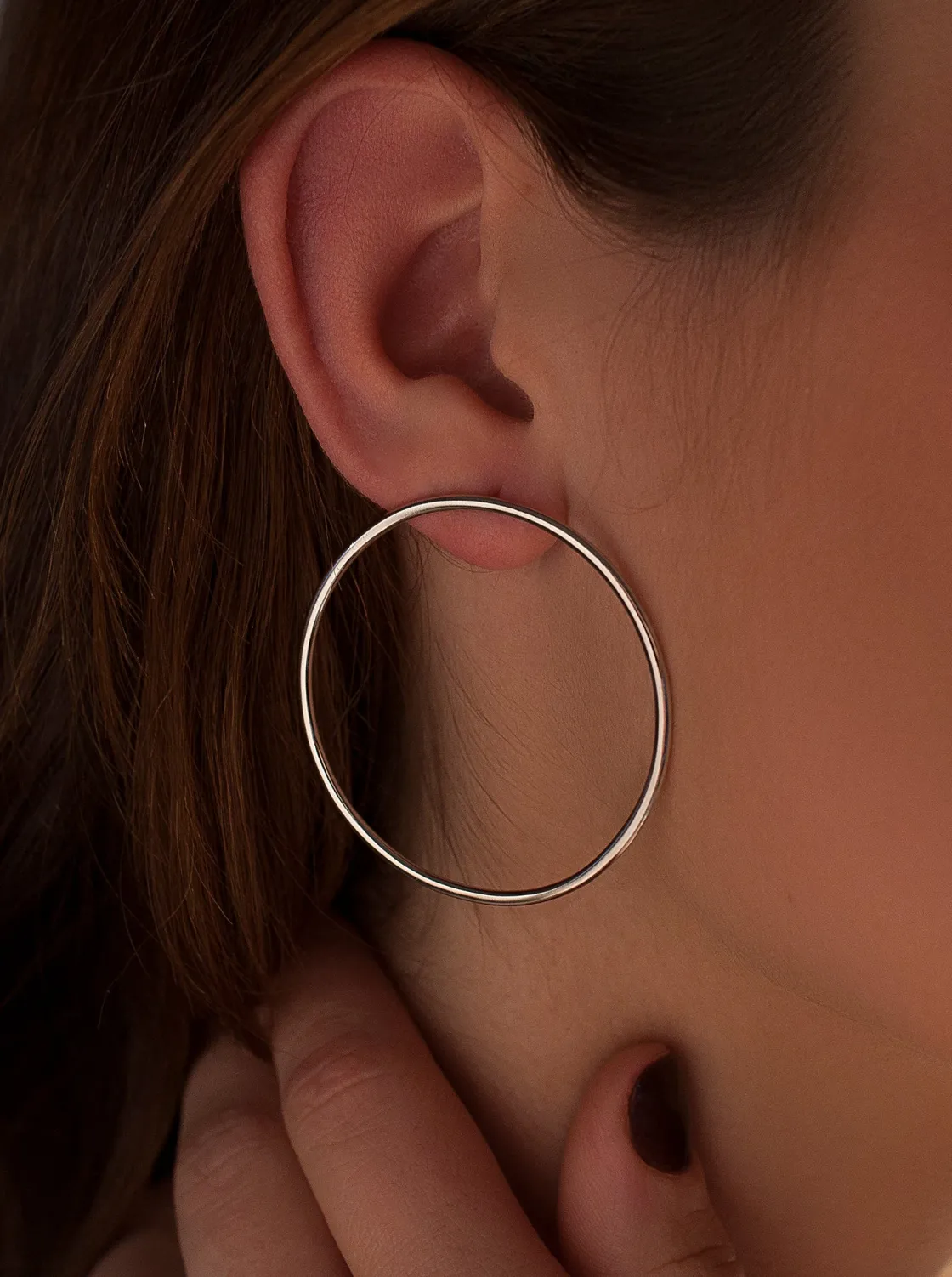 Pendientes Aro | LINEARGENT Pendientes aro de plata diseño maxi círculo