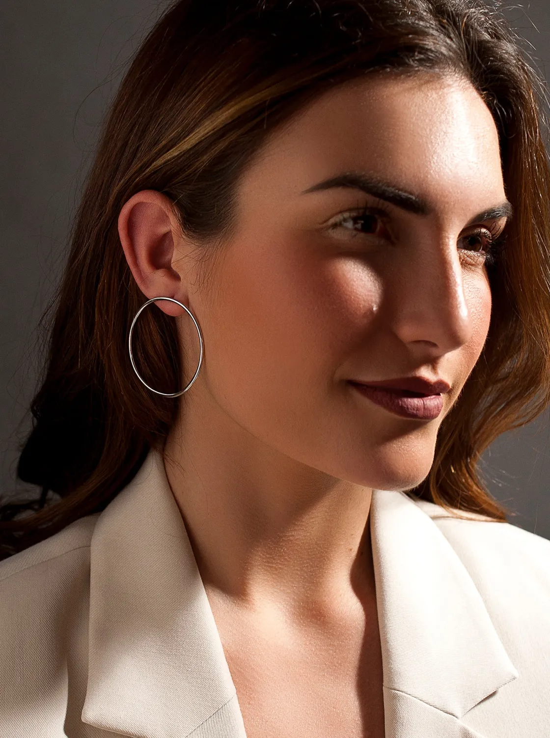 Pendientes Aro | LINEARGENT Pendientes aro de plata diseño maxi círculo