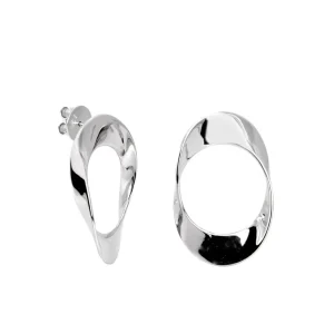 Pendientes Aro | LINEARGENT Pendientes aro de plata diseño ovalado irregular
