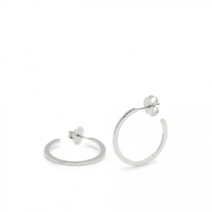 Pendientes Aro | LINEARGENT Pendientes aro de plata diseño plano y elegante