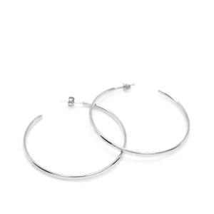 Pendientes Aro | LINEARGENT Pendientes aro de plata grandes planos y lisos