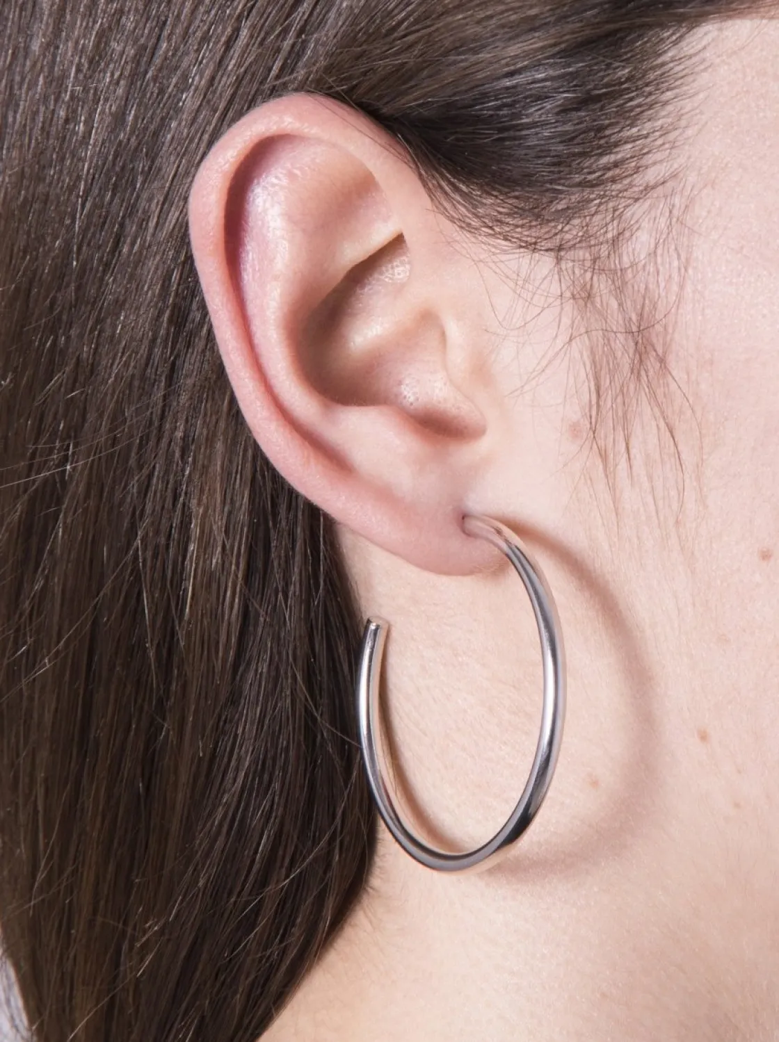 Pendientes Aro | LINEARGENT Pendientes aro de plata grandes redondos y lisos