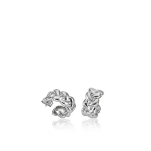 Pendientes Aro | LINEARGENT Pendientes aro de plata lisa con diseño de cadena