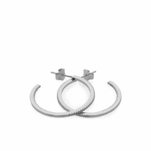 Pendientes Aro | LINEARGENT Pendientes aro de plata mini engaste circonitas blancas modelo grande