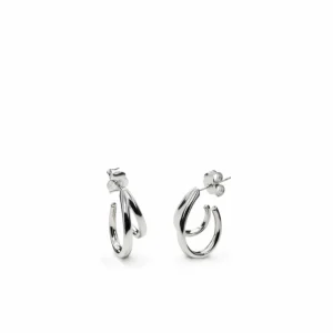 Pendientes Aro | LINEARGENT Pendientes aro de plata originales diseño doble