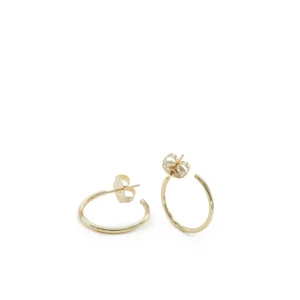 Pendientes Aro | LINEARGENT Pendientes aro de plata pequeños diseño fino y elegante dorado