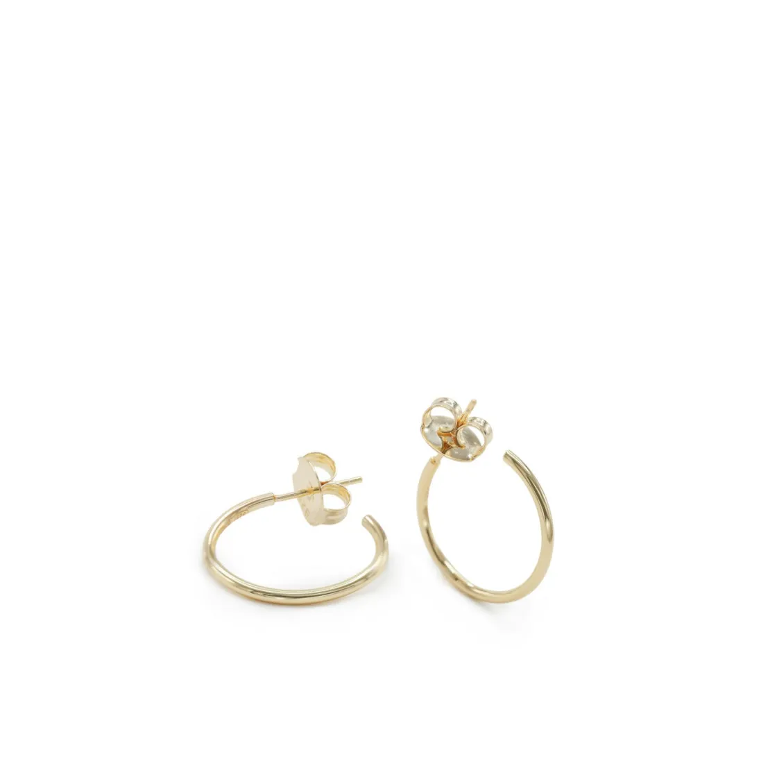 Pendientes Aro | LINEARGENT Pendientes aro de plata pequeños diseño fino y elegante dorado