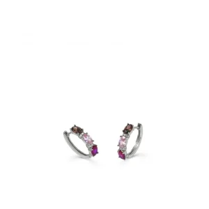 Pendientes Aro | LINEARGENT Pendientes aro de plata pequeños diseño rosa