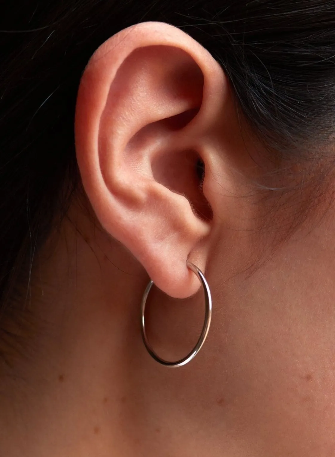 Pendientes Aro | LINEARGENT Pendientes aro de plata pequeños diseño tubular liso