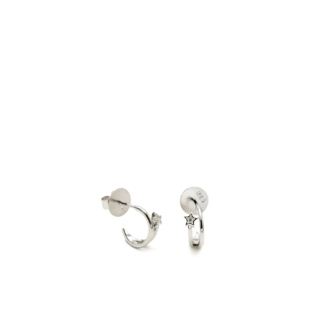 Pendientes Aro | LINEARGENT Pendientes aro de plata pequeños motivo estrella