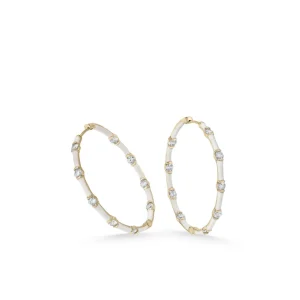 Pendientes Aro | LINEARGENT Pendientes aro diseño de esmalte rosa y circonitas