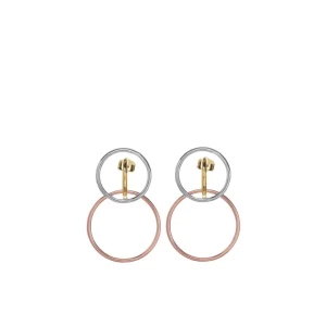 Pendientes Originales | Pendientes Bicolor | LINEARGENT Pendientes aro diseño de tres aros unidos tricolores