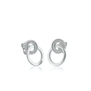 Pendientes Originales | LINEARGENT Pendientes aro diseño doble aro entrelazado con circonitas