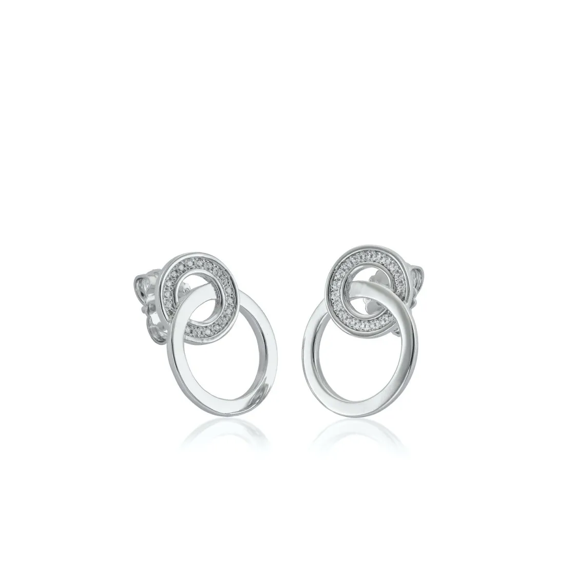Pendientes Originales | LINEARGENT Pendientes aro diseño doble aro entrelazado con circonitas