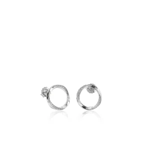 Pendientes Aro | LINEARGENT Pendientes aro diseño envolvente con circonitas